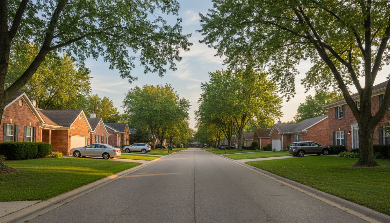 The Midwest rental market offers a unique combination of affordability and high yield potential. A quiet residential street in a Milwaukee neighborhood featuring well-maintained single-family homes during golden hour.
