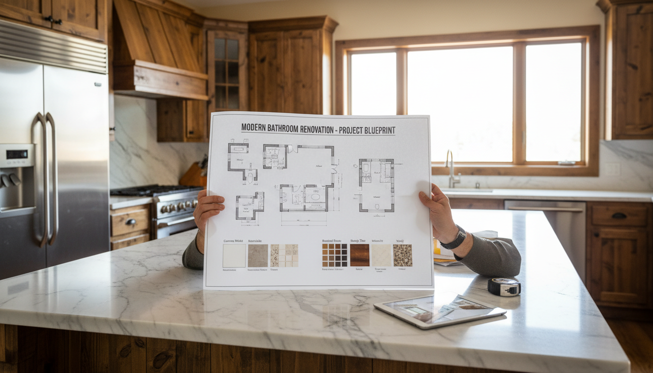 The right renovation sequence ensures electrical upgrades happen before the finish work begins. A clean kitchen renovation site showing the early stages of cabinet and electrical prep.
