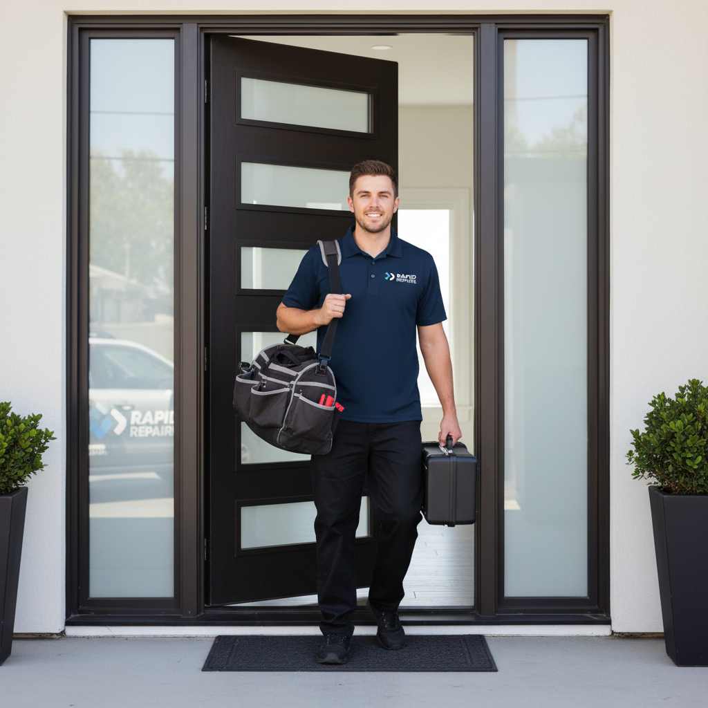 Een snelle en betrouwbare service aan huis is essentieel bij wasmachine problemen. Een professionele technieker van Electro Vets arriveert aan de deur voor een snelle herstelling aan huis.