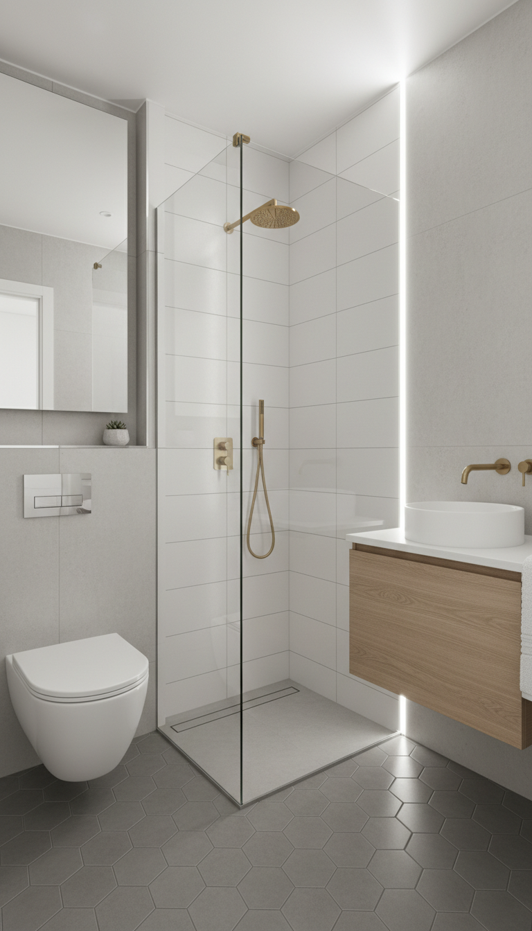 Older Fort Worth homes often hide surprises behind the tile. A good contractor plans for that possibility. Small bathroom makeover with updated plumbing fixtures and modern tilework showing completed renovation results
