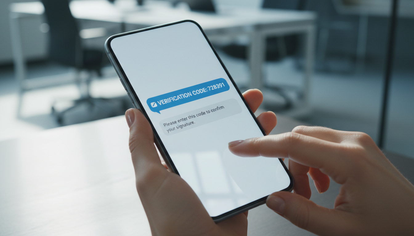 Firma por SMS en dispositivo móvil, proceso legal