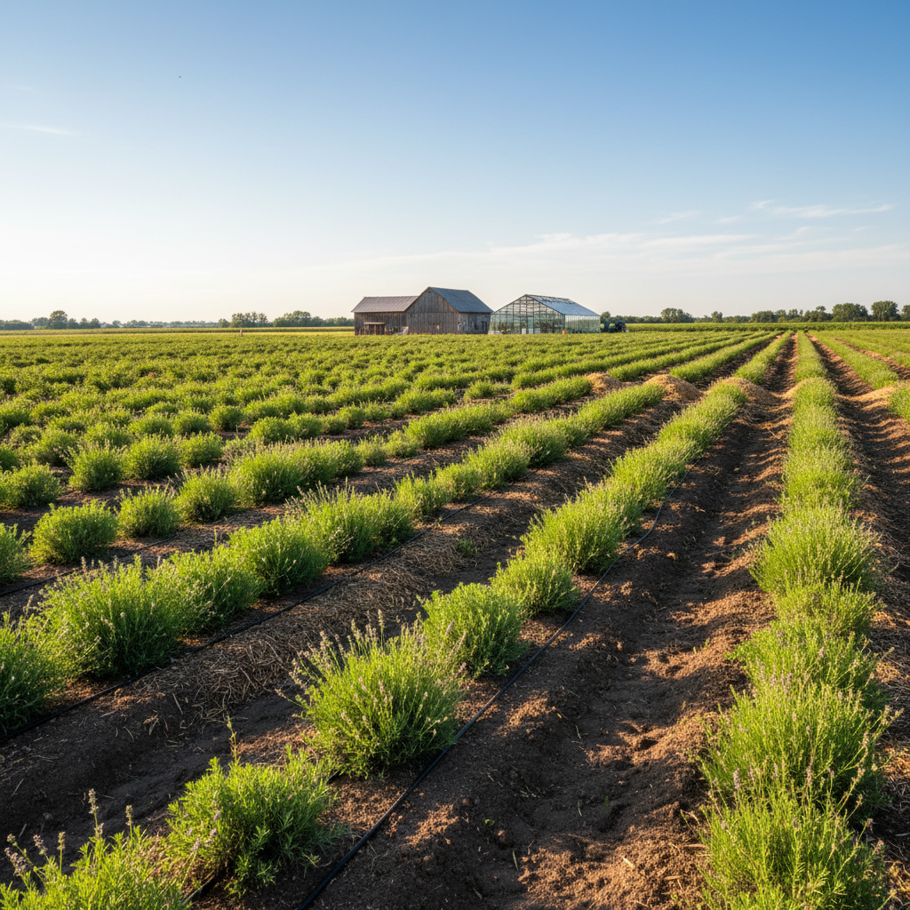 Properly pruned fruit trees in Millard County produce better yields and withstand local winds. Rows of established perennial plantings and fruit trees in a rural Scipio agricultural field.