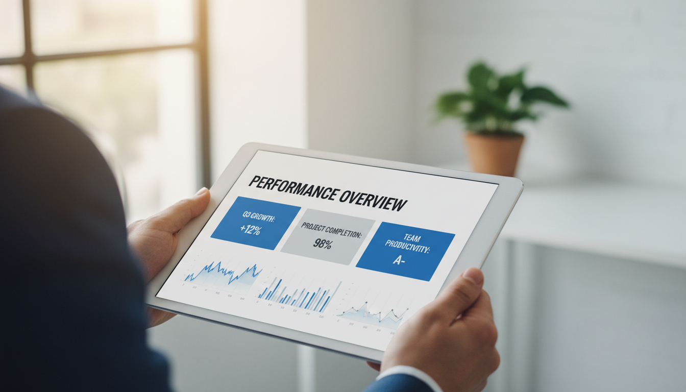 Tools like Vettara help founders assess their readiness for strategic growth architecture. Close up of a professional holding a tablet displaying a business assessment dashboard.
