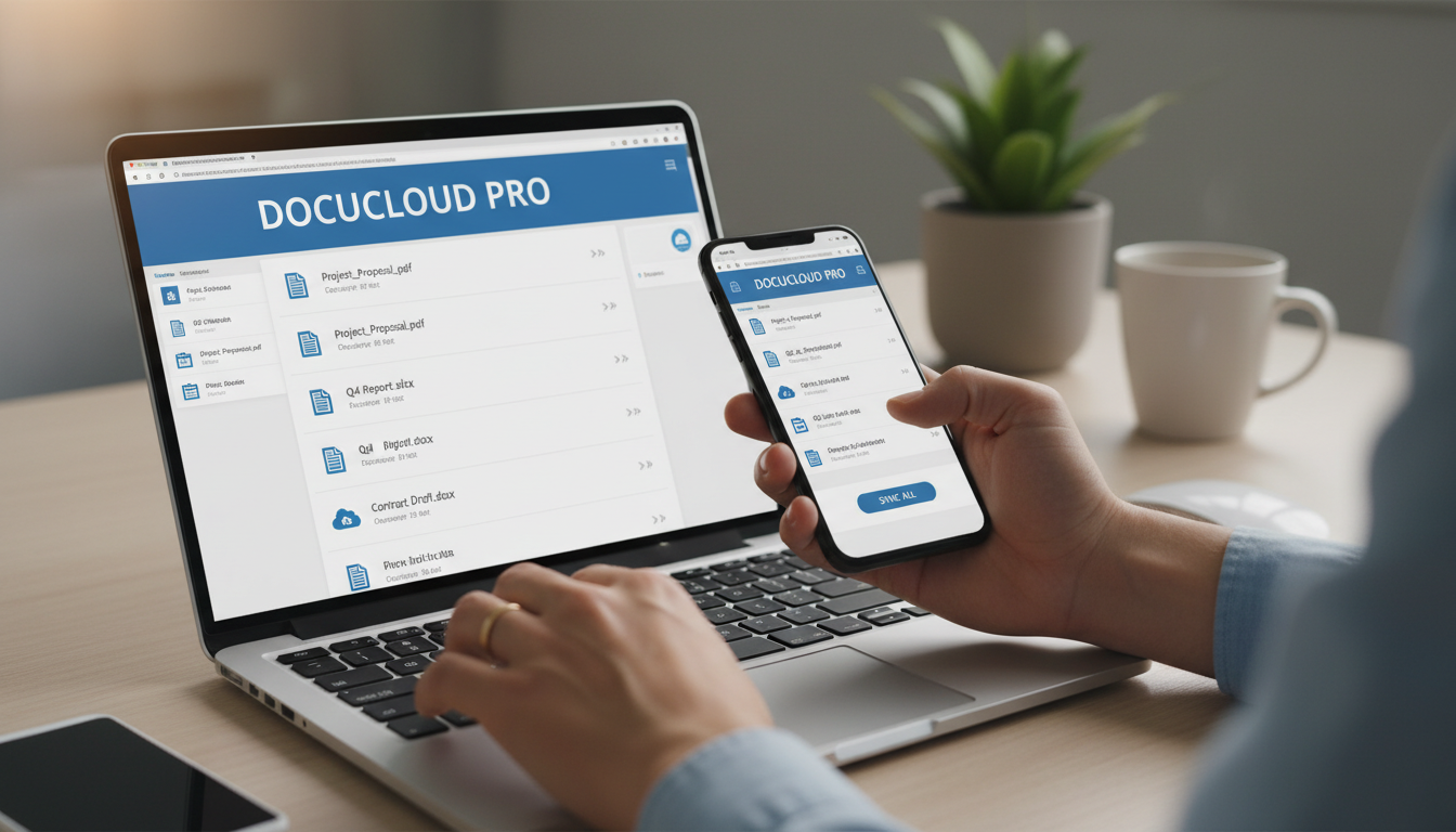 GO-APOSTILLAS ofrece un servicio 100% digital para agilizar sus trámites internacionales. Manos utilizando ordenador portátil y smartphone para la gestión digital de documentos y apostillas online