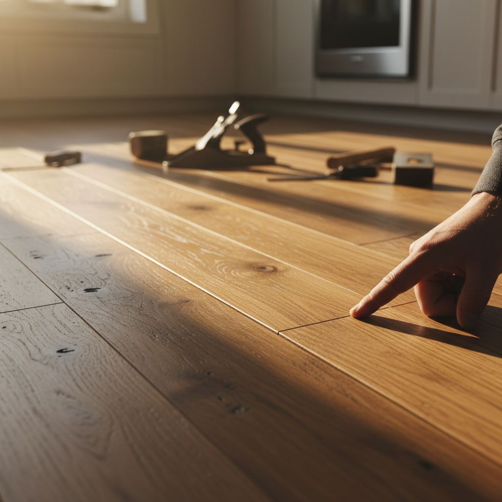 Choosing harder wood species is essential if you want hardwood floors that can handle active pets. Detailed view of hardwood floor grain showing the natural hardness and texture of the wood planks.