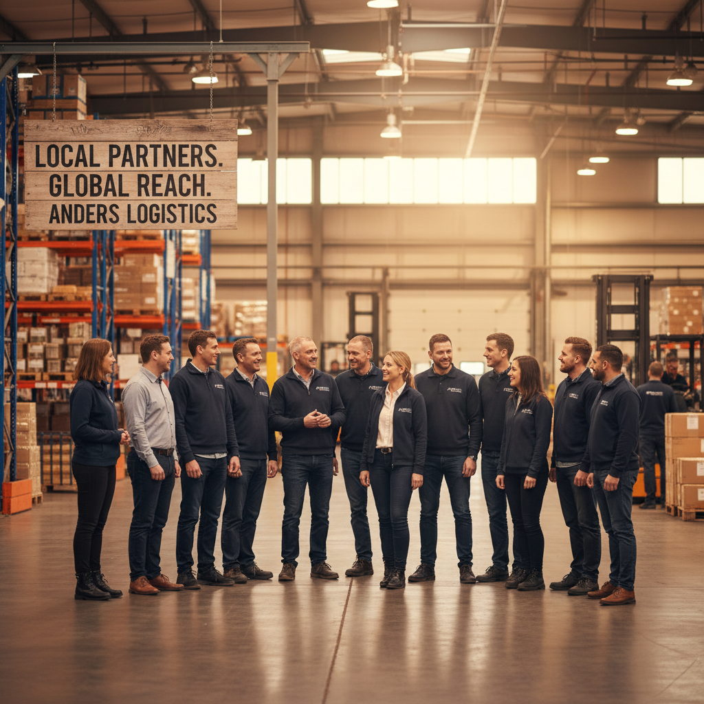 The human element: Local experts working together to keep Utah businesses moving. The Anders Logistics team collaborating in a warehouse setting, showing professional local partnership.