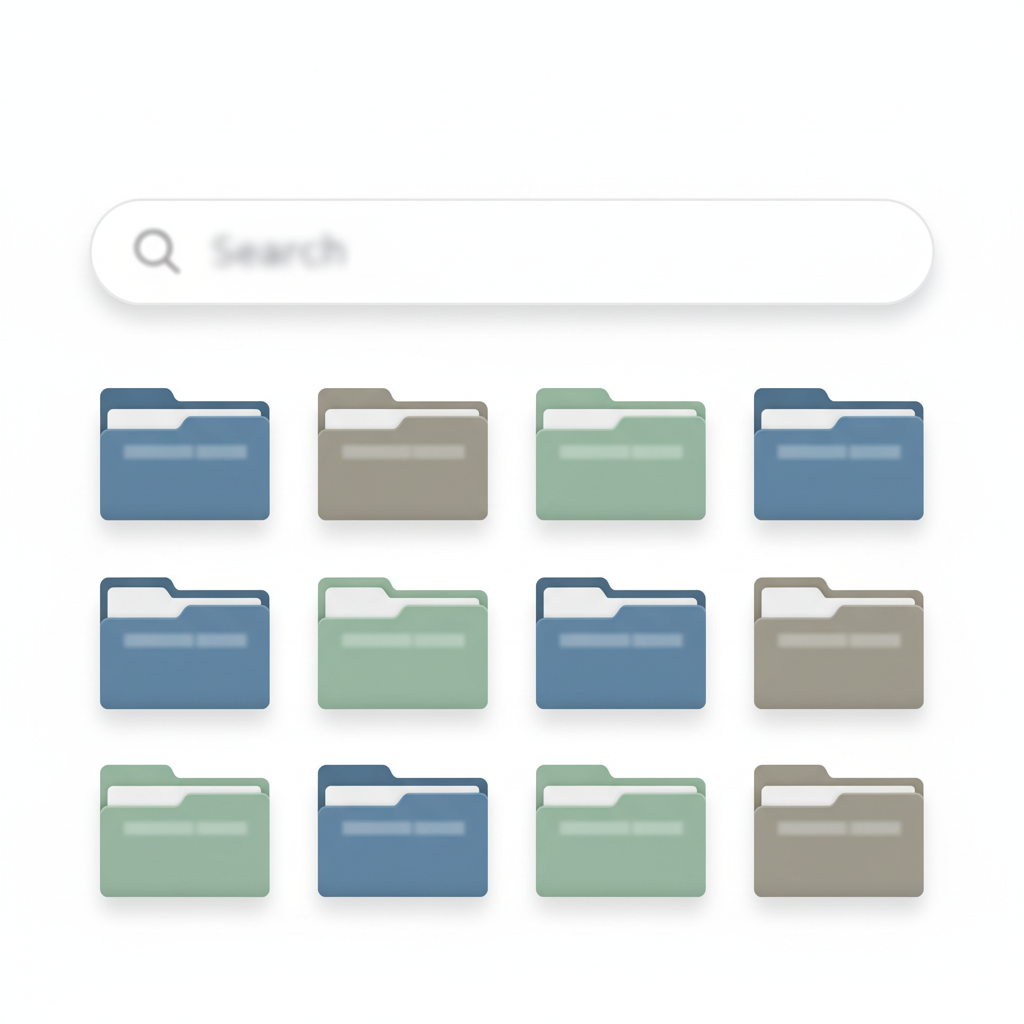 Automated document management is the backbone of efficient 2026 compliance workflows. Digital document management system with folder icons and search bar for compliance documents.