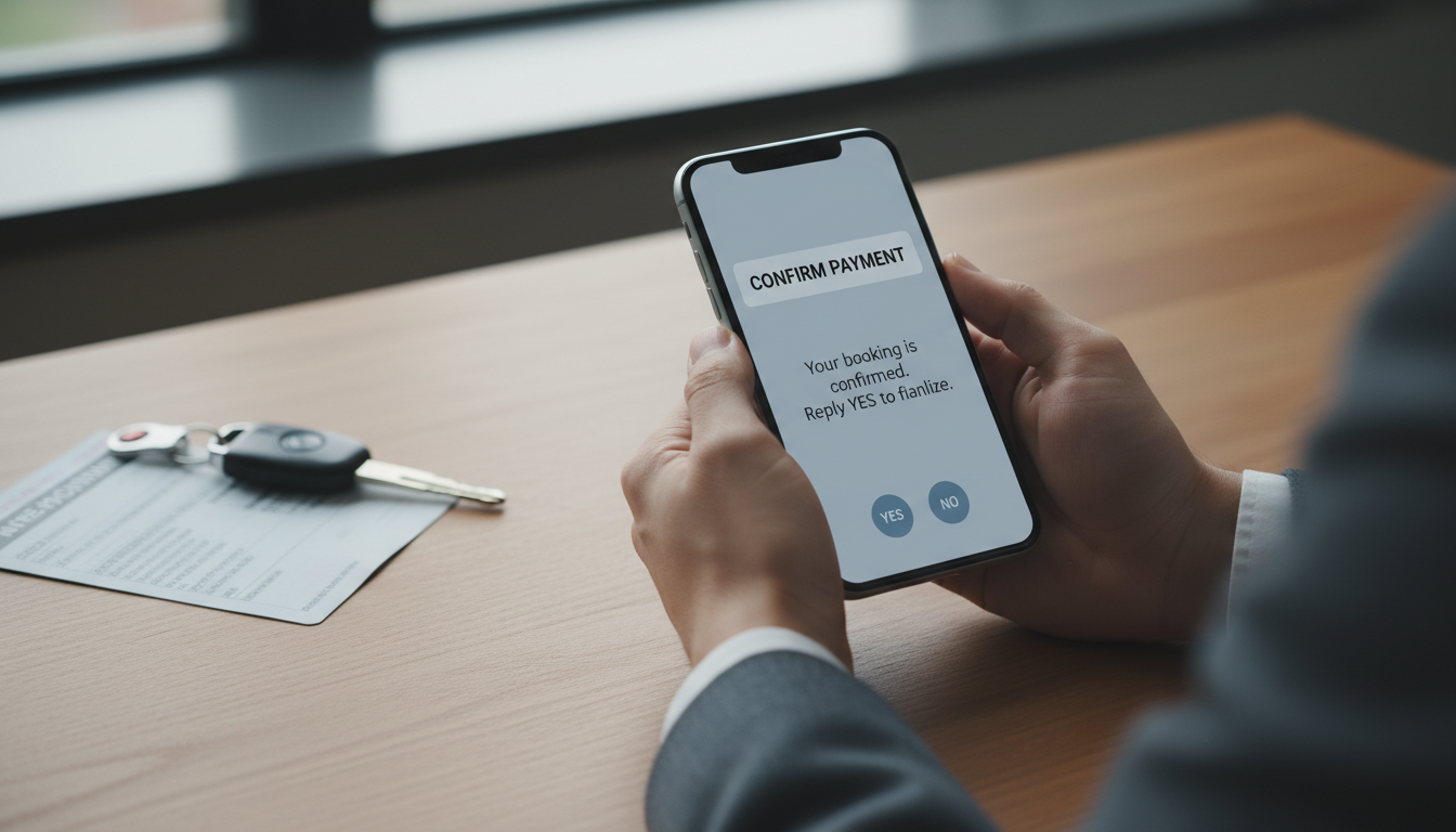 La firma por SMS permite gestionar la baja de tu vehículo desde cualquier lugar de Madrid Persona utilizando un smartphone para realizar una firma digital por SMS para trámites de la DGT