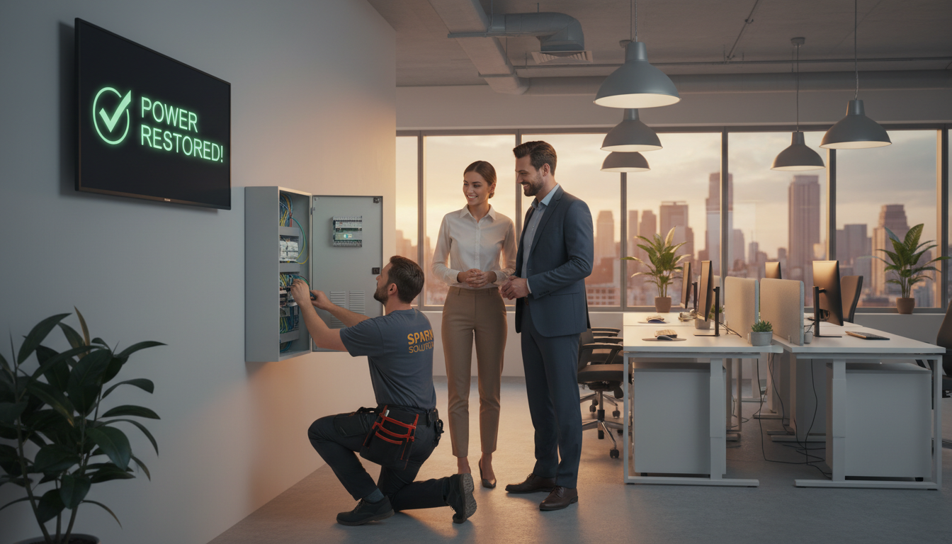 Bledsoe Electrical Services provides transparent pricing and expert advice for Denison families. A professional electrician consulting with satisfied customers in a well lit room.