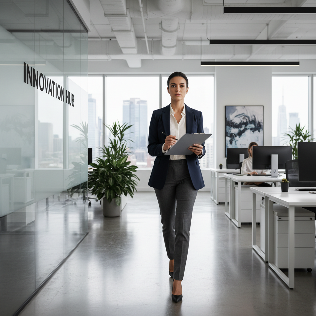 Business owner walking through a commercial space
