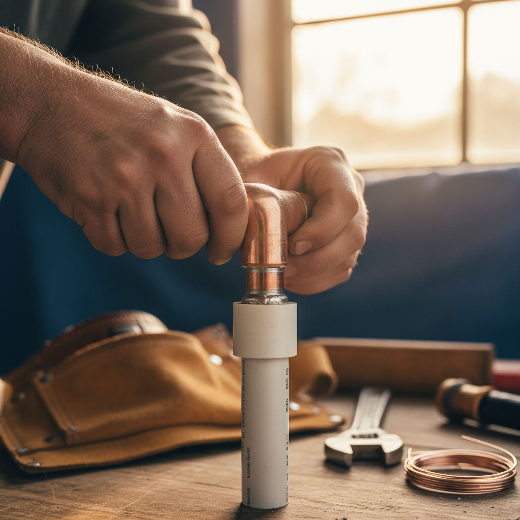 Understanding how your pipes are connected helps identify vulnerabilities during extreme cold snaps. Close-up of copper and PVC pipe connections illustrating proper plumbing joints resistant to temperature changes.