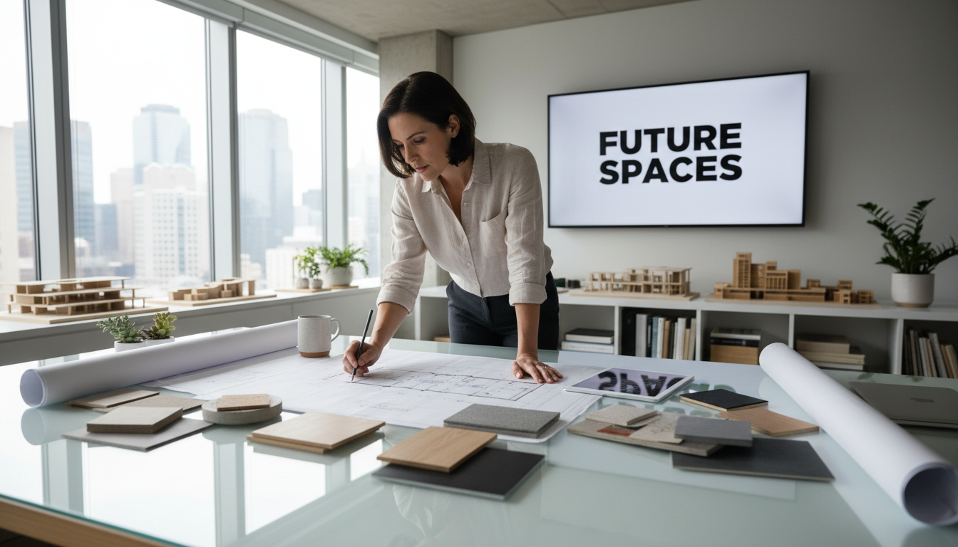 Professional planning and budget allocation are critical to a successful luxury renovation. Architect and designer reviewing floor plans and high end material samples for a bathroom project.