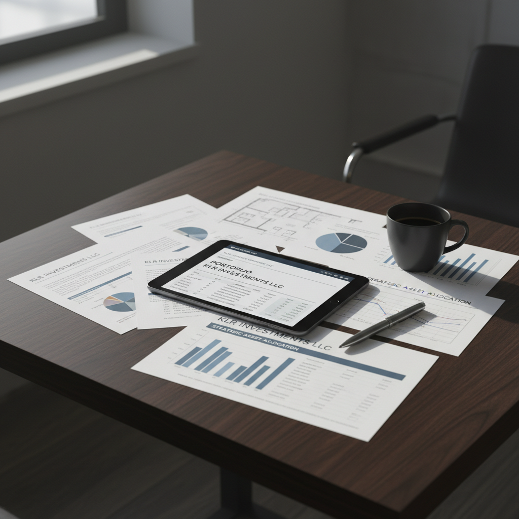 Data-driven analysis underpins every Milwaukee investment decision in 2026. Investment documents and property market analysis charts organized on a wooden desk with tablet displaying property data