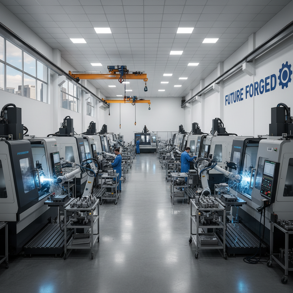 Advanced technology and efficient workflows help US manufacturers compete on total landed cost. A precision manufacturing facility featuring modern CNC machines and equipment in operation.