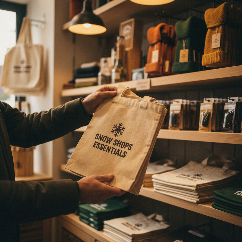 Choosing whole, quality items over pre-packaged convenience can save hundreds annually. Hands carefully selecting a practical product from a well-organized retail display at Snow Shops.