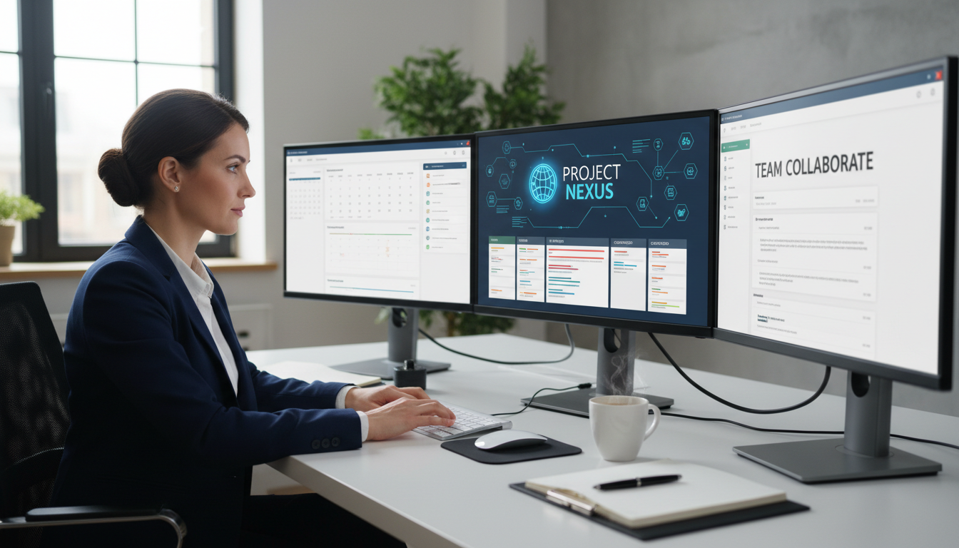 Automation removes the manual burden of reporting, ensuring data is always fresh. A professional working at a desk with an organized digital workflow and automated project management tools.