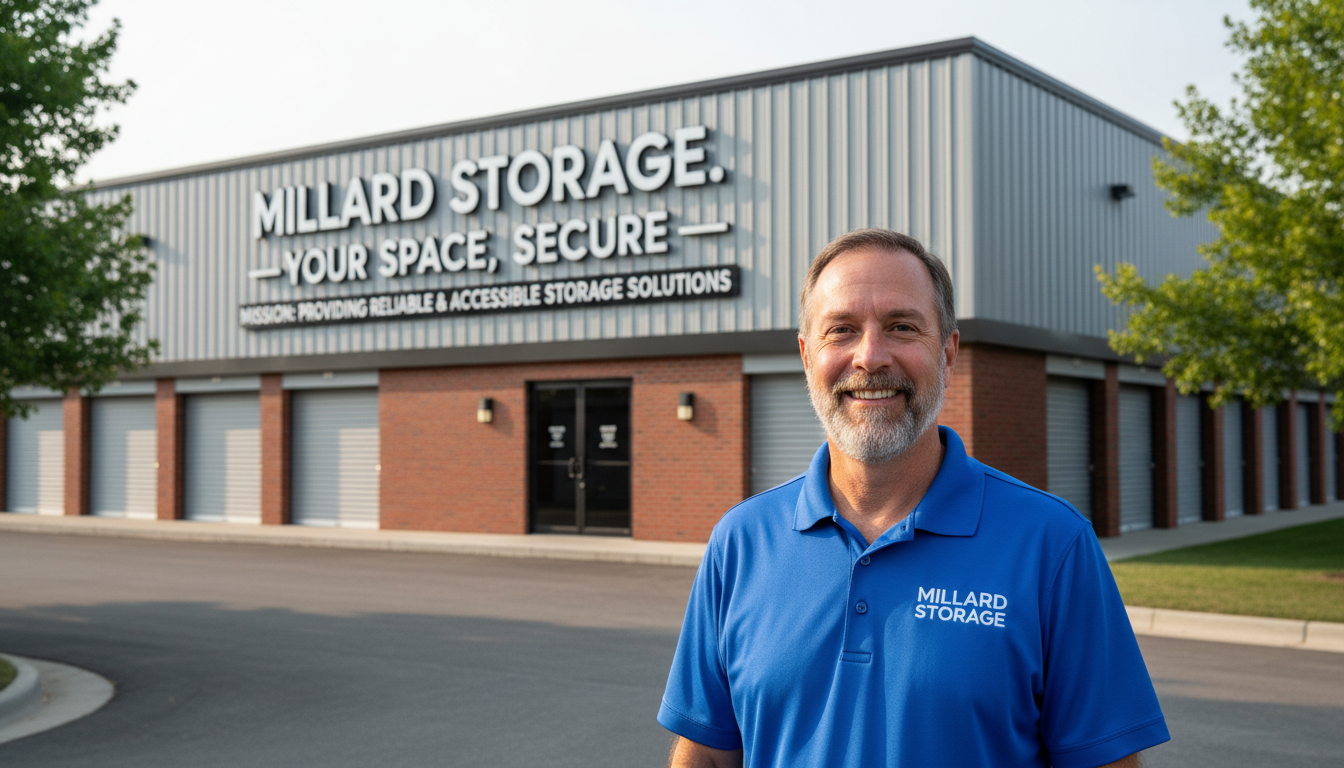 Millard Storage is committed to helping local Fillmore businesses succeed through reliable storage solutions. Jason Goble, owner of Millard Storage, standing in a naturally lit setting.