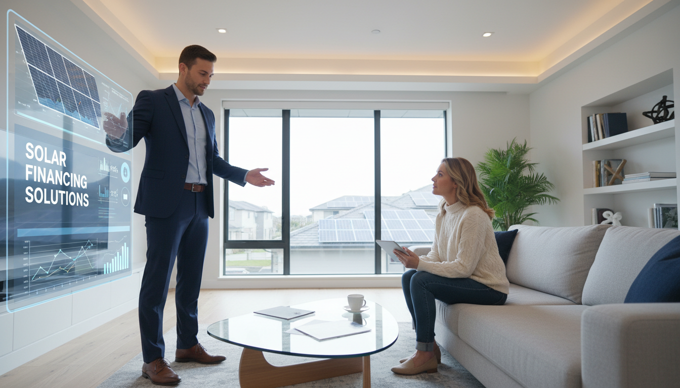 NexPeak offers specialized financing options to help manage the capital expenditure of a large roof replacement. A professional advisor discussing project financing options with a client in a modern setting.