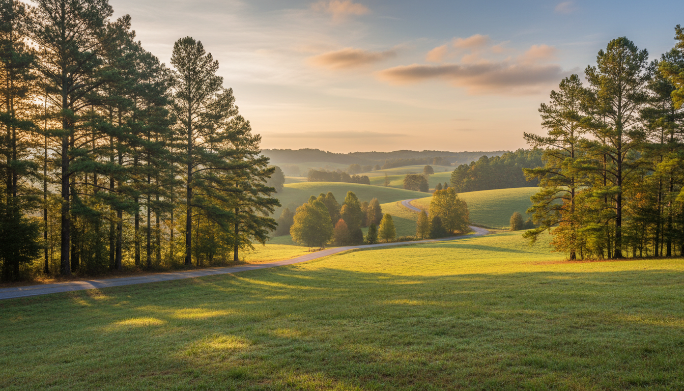 Choosing the right Medicare plan affects your access to healthcare across Pickens County and the entire Upstate. Rolling green hills and pine trees in rural Upstate South Carolina during morning light.