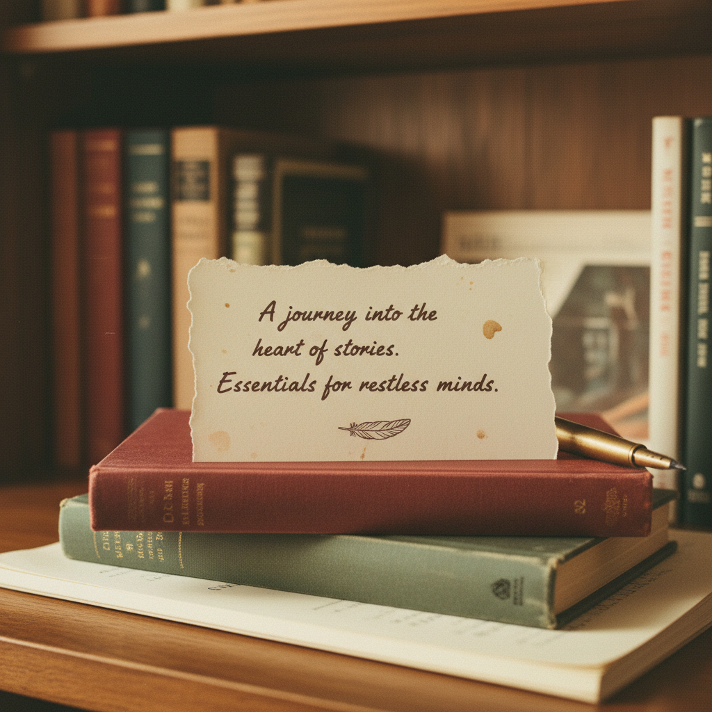 The human touch: local booksellers offer personalized recommendations that algorithms can't match. A close-up of a hand-written recommendation card placed on a wooden bookshelf next to curated books.