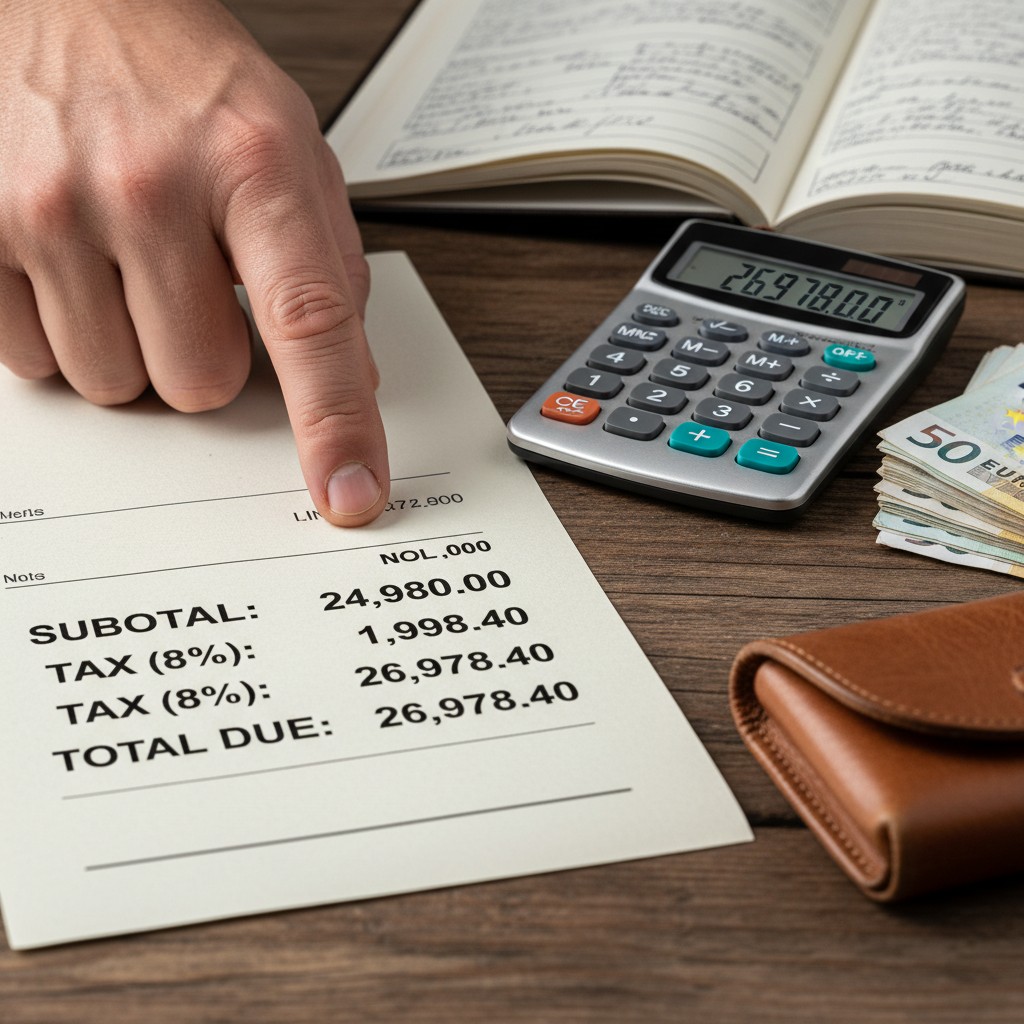 Understanding the difference between APR and factor rates is key to evaluating alternative funding. Close up of a business owner reviewing a financial statement with a calculator to determine the cost of capital.
