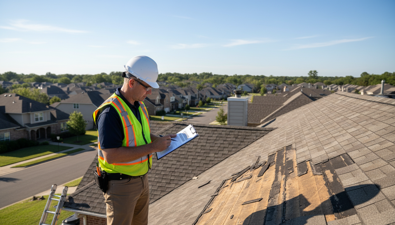 Professional public adjusters provide the expert evidence needed to challenge an insurance company's denial. A licensed public adjuster in Utah inspects a roof for hail and wind damage during a free claim review.