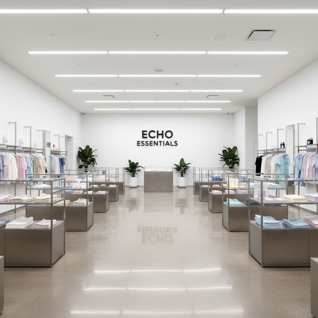 Clean retail store with polished floors