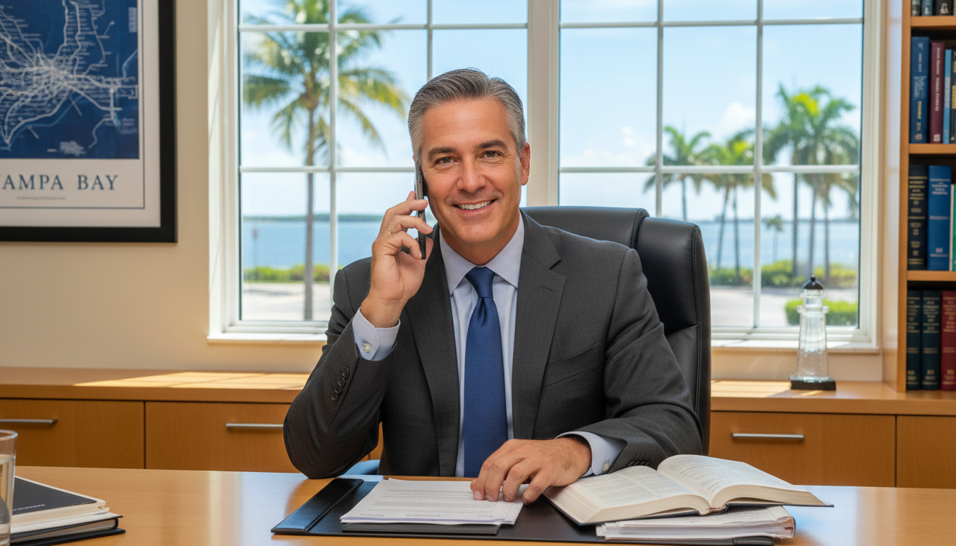 Richard Wolfe brings thirty years of local legal expertise to every personal injury case. Attorney Richard Wolfe sitting at his desk in his Clearwater law office.