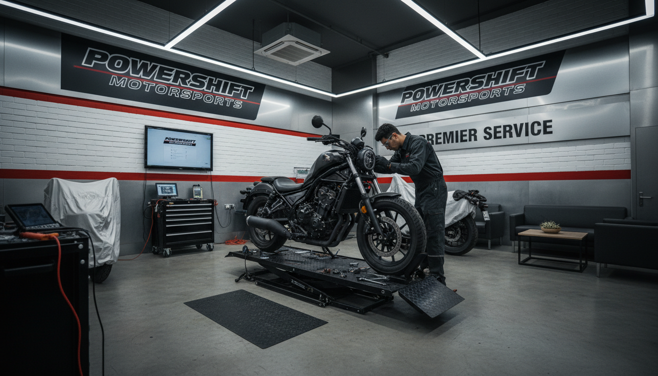 Advanced digital diagnostics help identify hidden electronic issues before they lead to breakdowns. Close up of a mechanic using a digital diagnostic tablet connected to a motorcycle to scan for error codes.