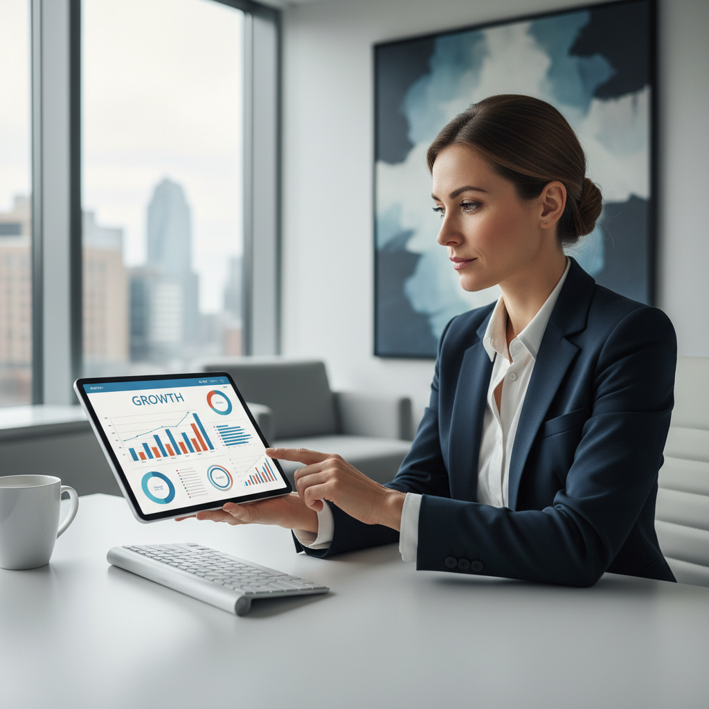 Agencies excel at optimizing specific channels to meet technical performance benchmarks. Marketing specialist analyzing digital performance data and channel metrics on a tablet