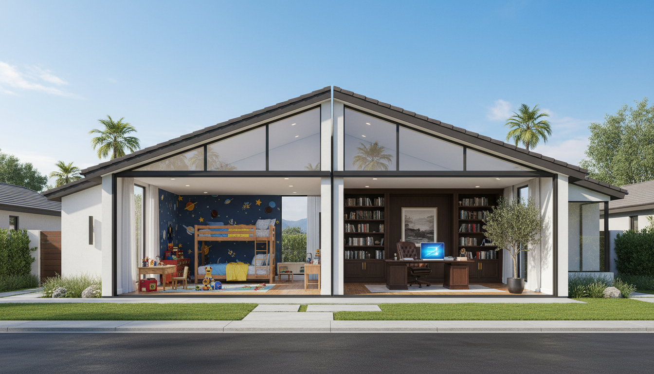Understanding the division of financial responsibilities is the first step in determining spousal support. A conceptual image of a house split in half, representing the division of assets and financial support during divorce.