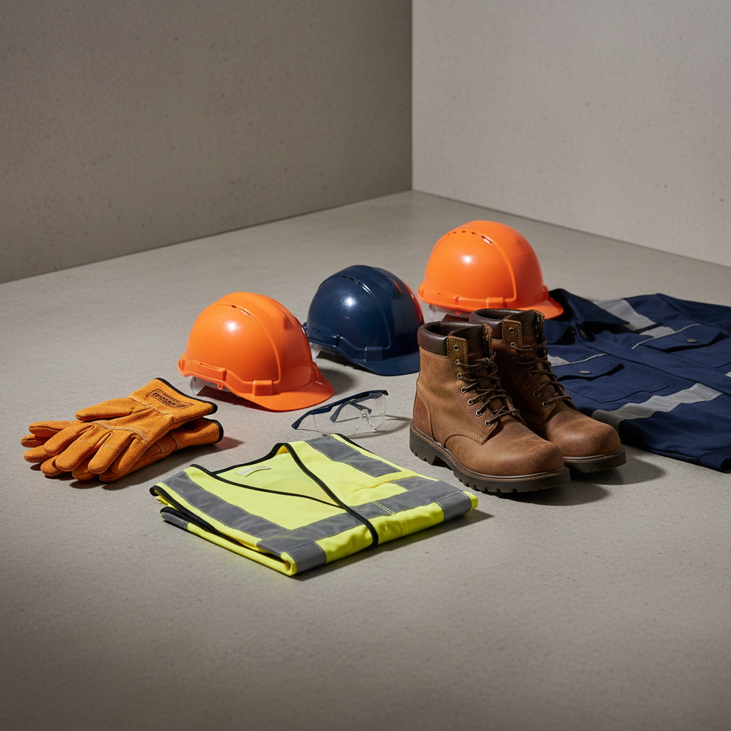 Safety gear is a critical part of any home maintenance checklist. Work safety items including gloves and high-visibility gear displayed on a neutral background.