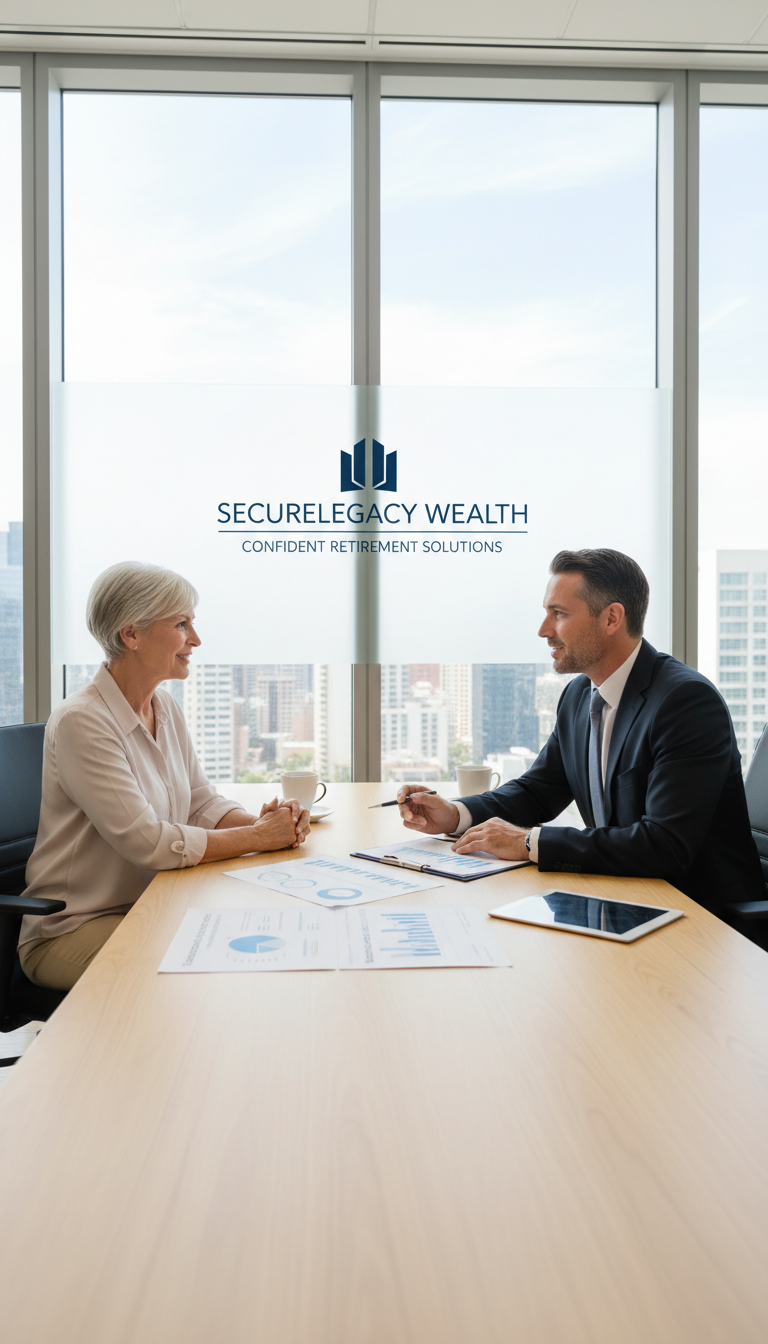 Understanding how fixed indexed annuities provide growth while protecting your principal. A financial advisor pointing to a document explaining guaranteed income growth for a retired couple.