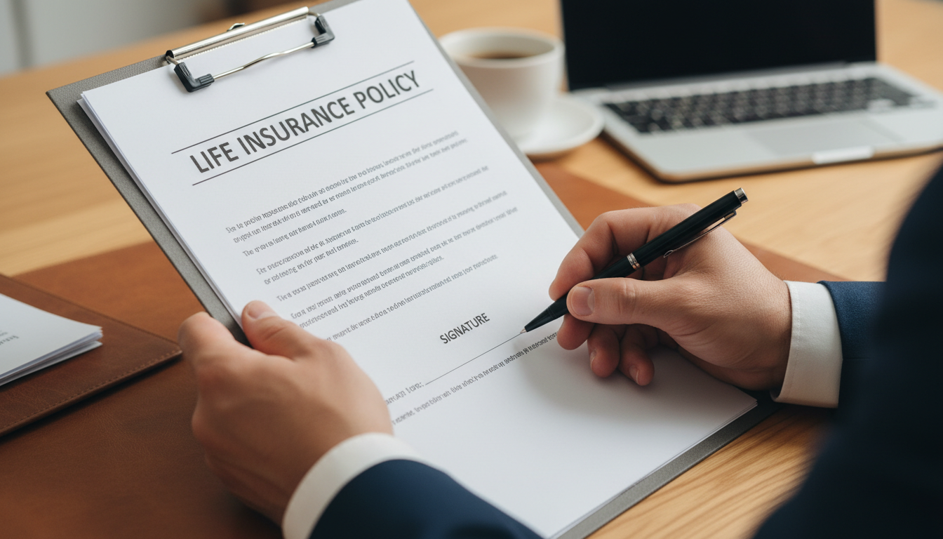 Understanding the fine print of waiting periods is essential before signing your policy. Close up of hands holding dental insurance policy documents and a pen, ready to sign for coverage.