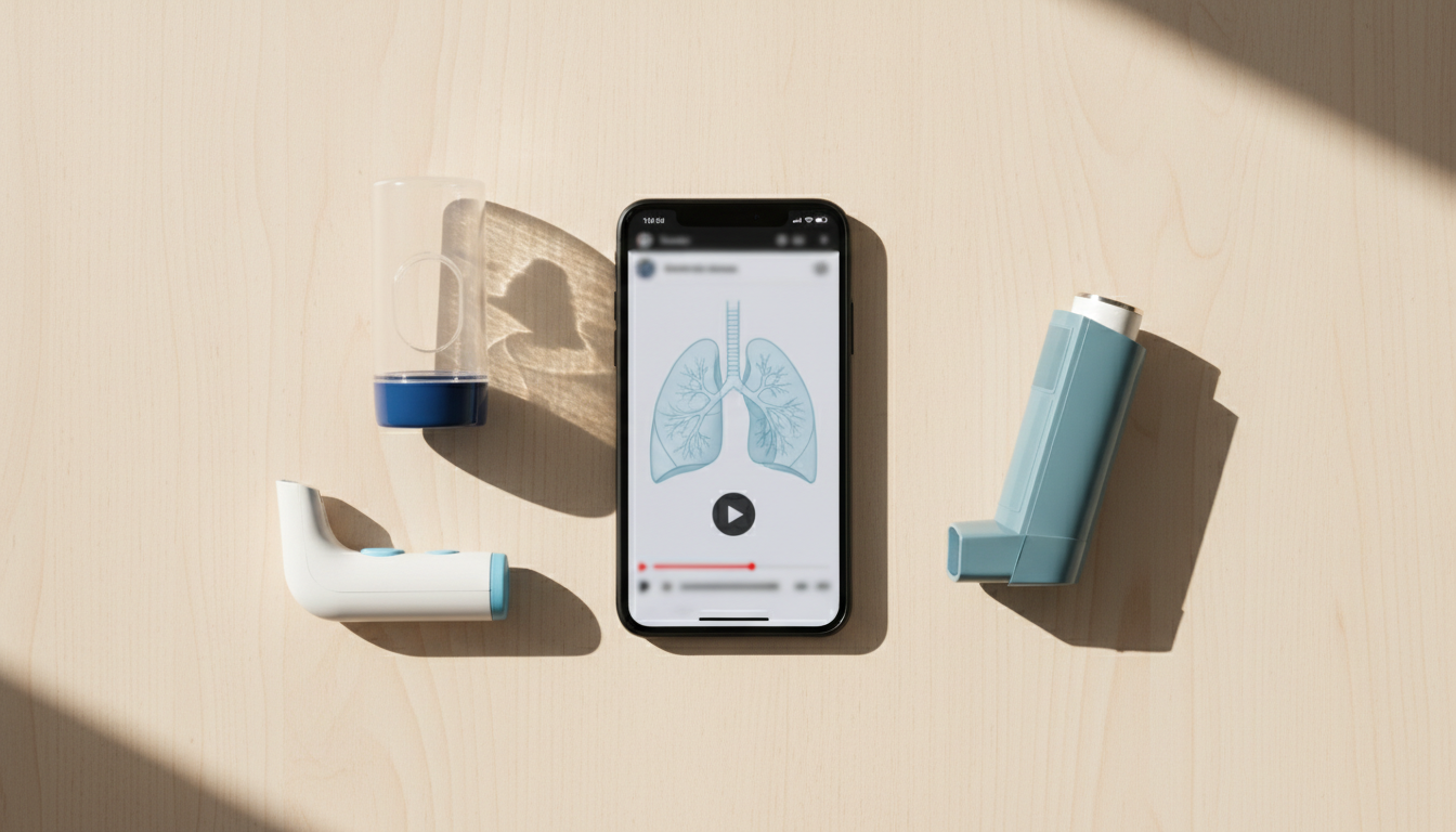 Monitoring your peak flow daily can help identify asthma red flags early. A person checking their peak flow meter at home to monitor their lung capacity and asthma symptoms.