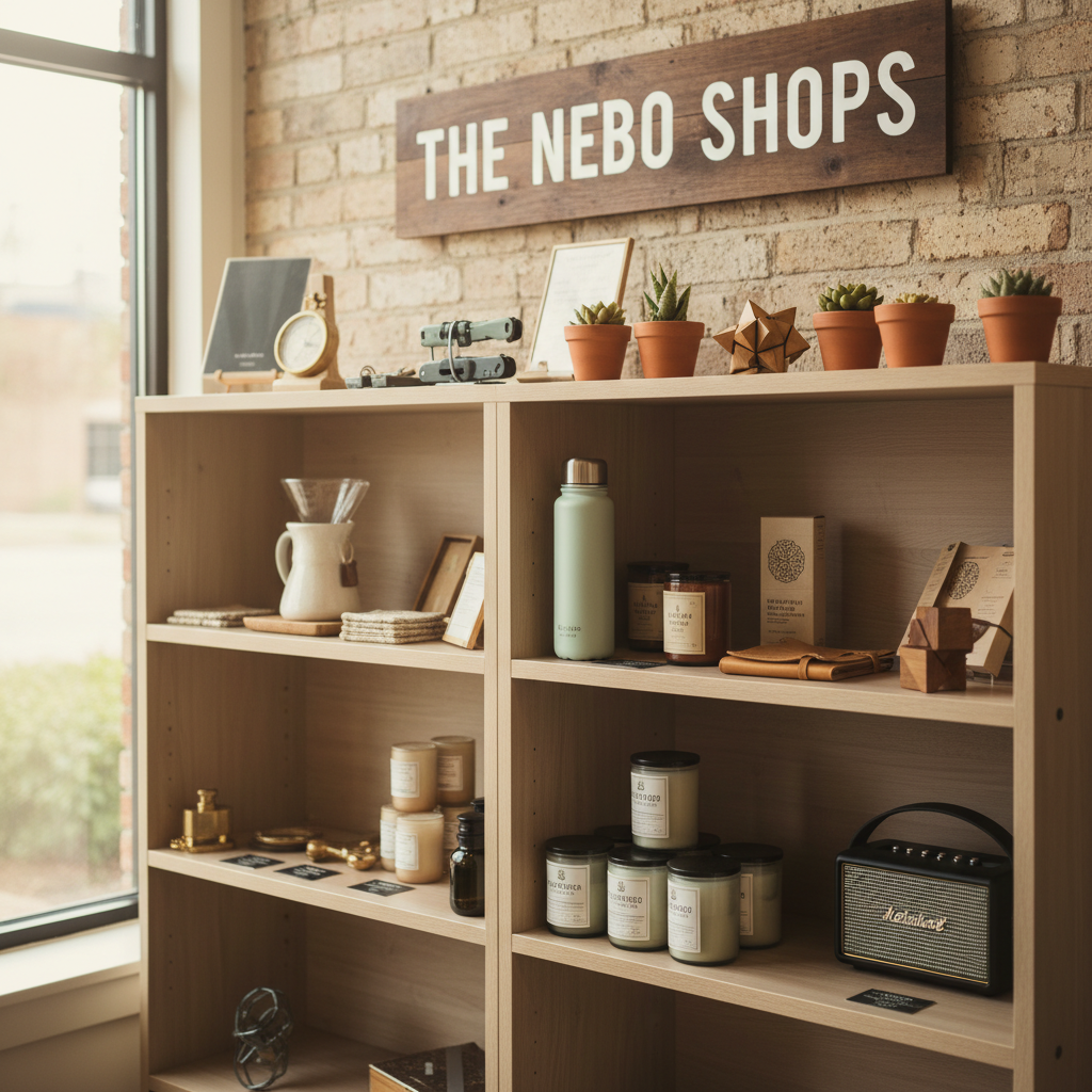 Curated specialty items add both beauty and utility to your everyday routines. Variety of specialty products and unique household finds displayed on neutral shelving with natural light.