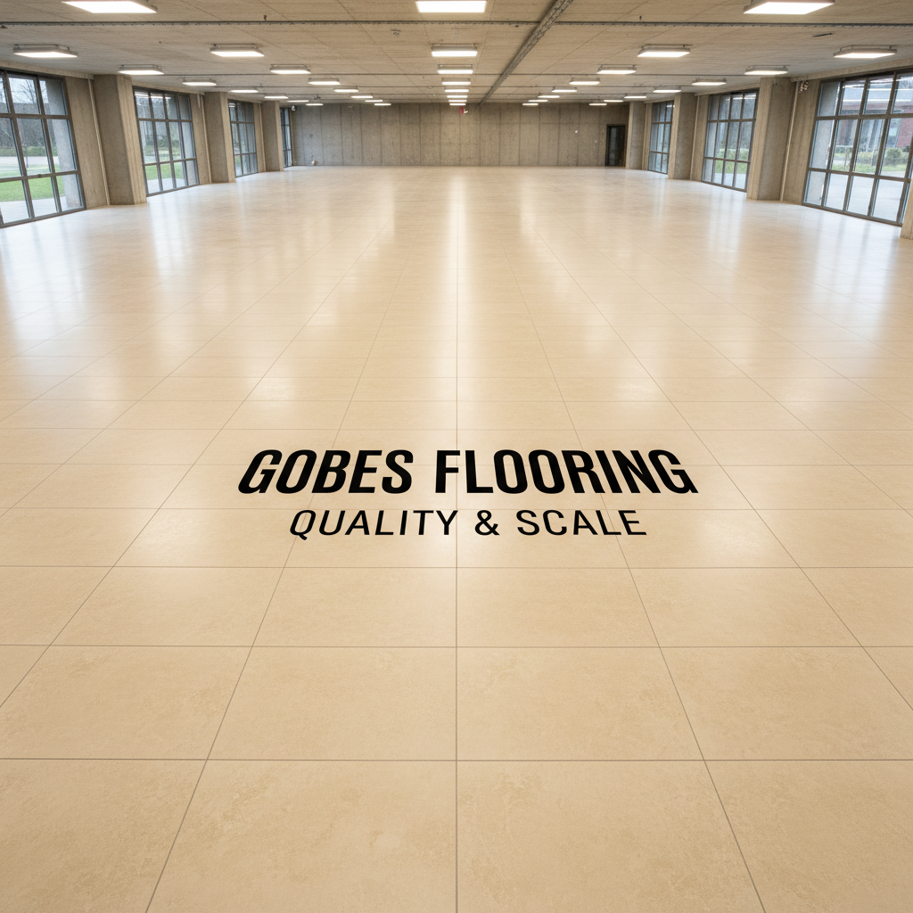 A consistent flooring choice throughout main living areas creates a sense of space and flow. A bird's-eye view of an expansive, perfectly level flooring installation in a large residential area.