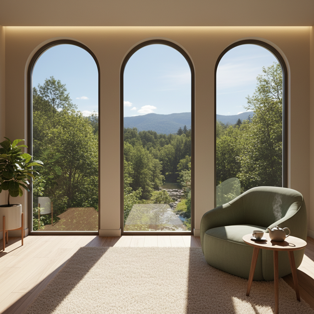 After a session, gentle time for yourself makes a real difference. Sunlit window in a peaceful therapy space overlooking nature representing calm reflection after a session