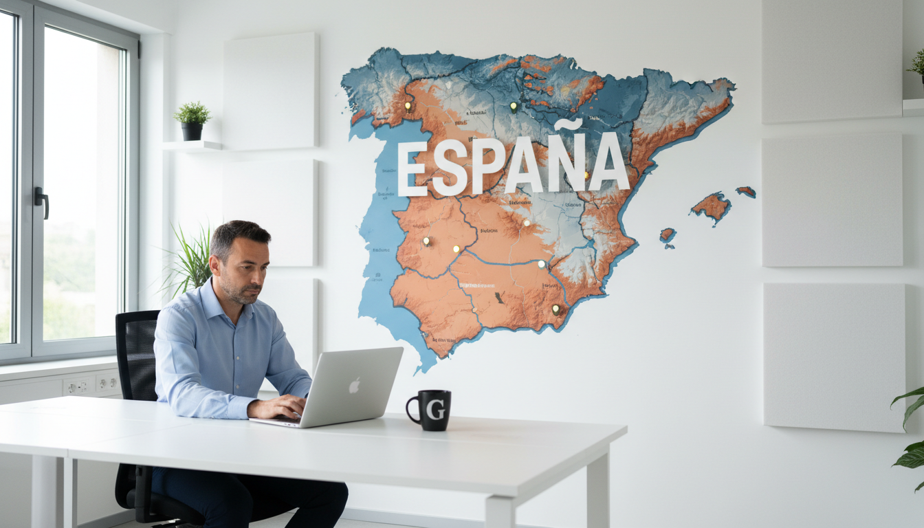 Gestor administrativo asesorando en transferencia de vehículo, oficina profesional Madrid