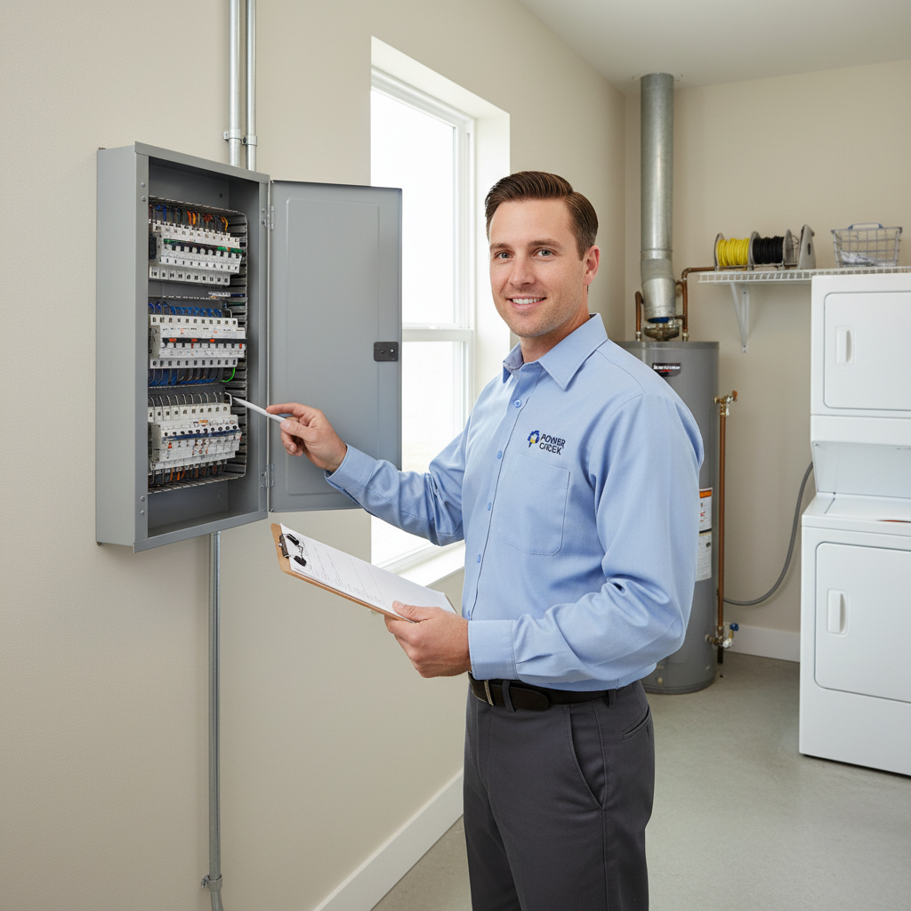 Regular inspections can identify warning signs before they become electrical emergencies. Technician reviewing an electrical panel checklist during a home inspection in Utah