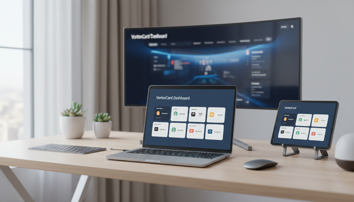 VortexCard centralized dashboard accessible across multiple devices