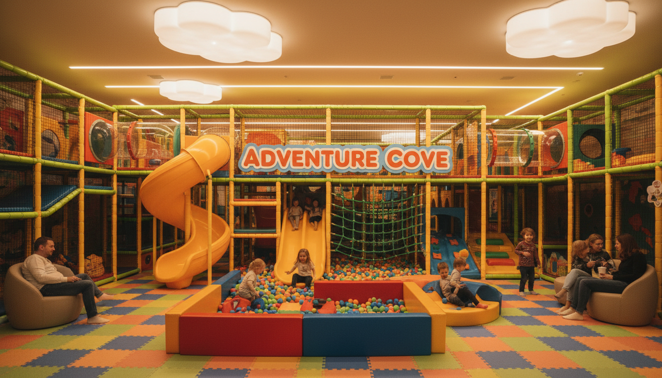 Escape the Florida humidity and afternoon rain with an indoor party space that kids love. Spacious and clean indoor playground structures with soft lighting and vibrant colors suitable for all ages.