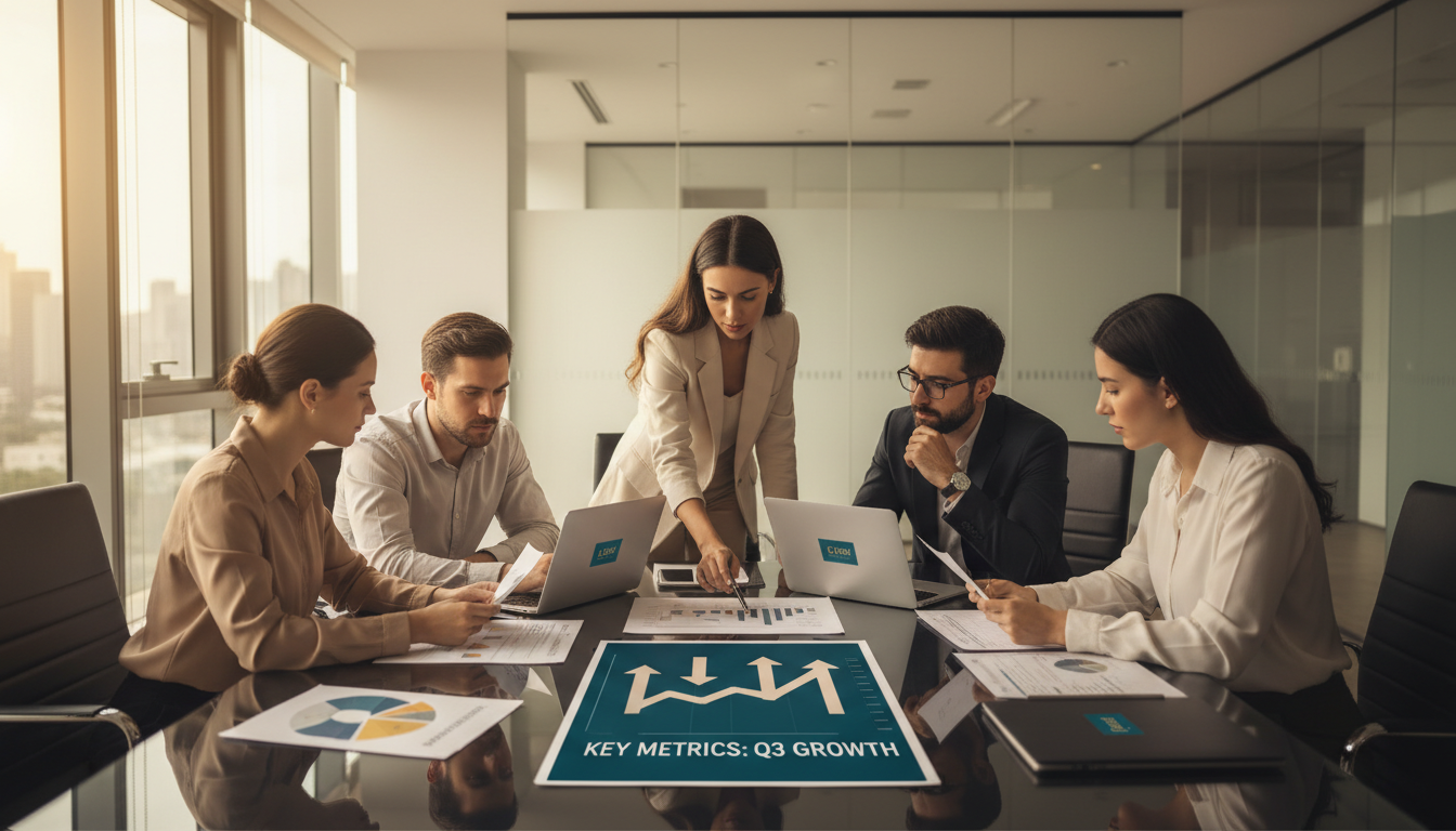 Success in 2026 requires closing the gap between discovering an insight and executing a business move. Business professionals collaborating at a conference table with optimization reports and process improvement documents.