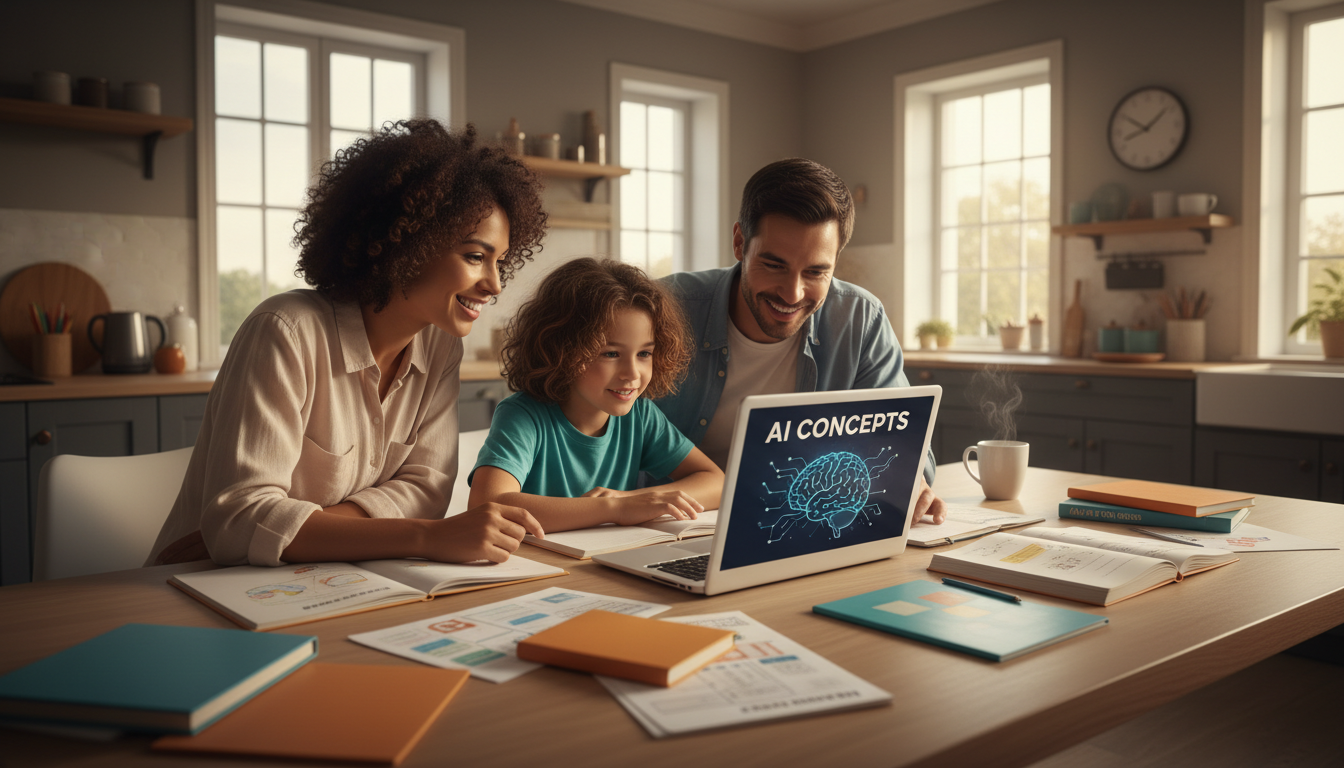 family studying