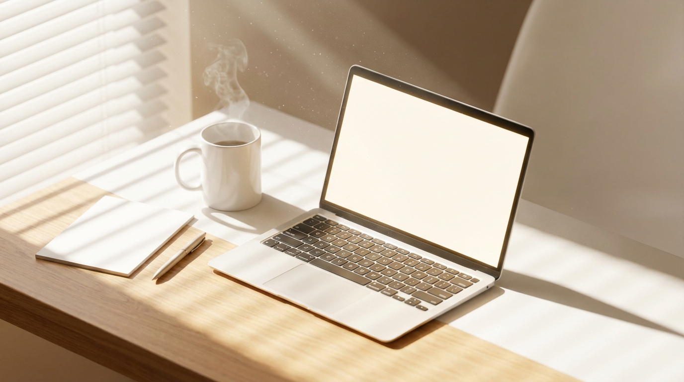 Top marketing talent expects a digital-first, responsive, and efficient hiring experience. An organized desk with a tablet showing a networking profile, highlighting the digital nature of modern executive recruitment and candidate engagement.