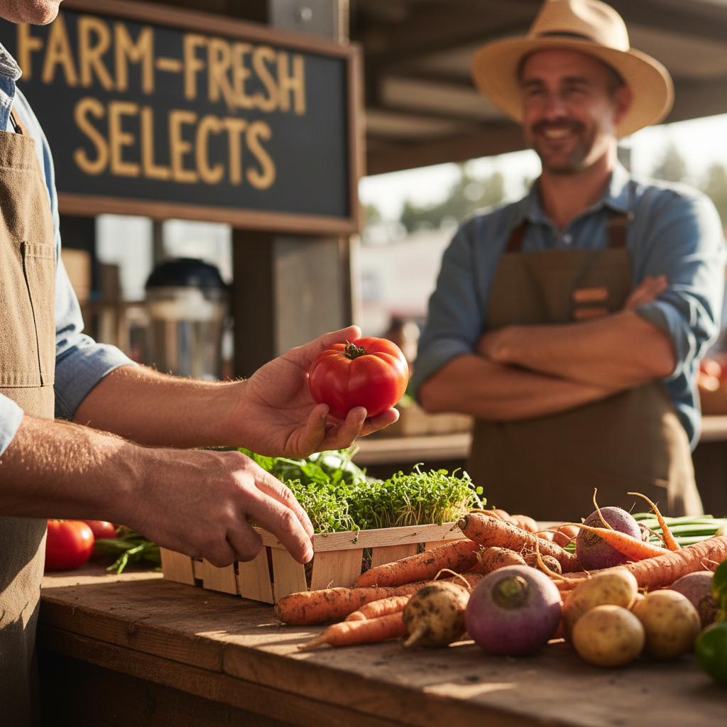 chef at farmers market