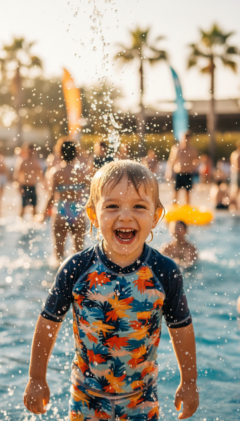 children playing water
