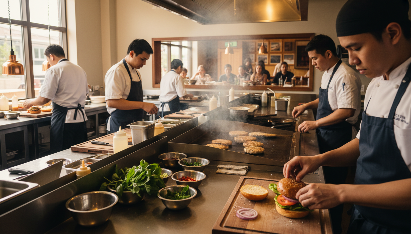 busy restaurant kitchen