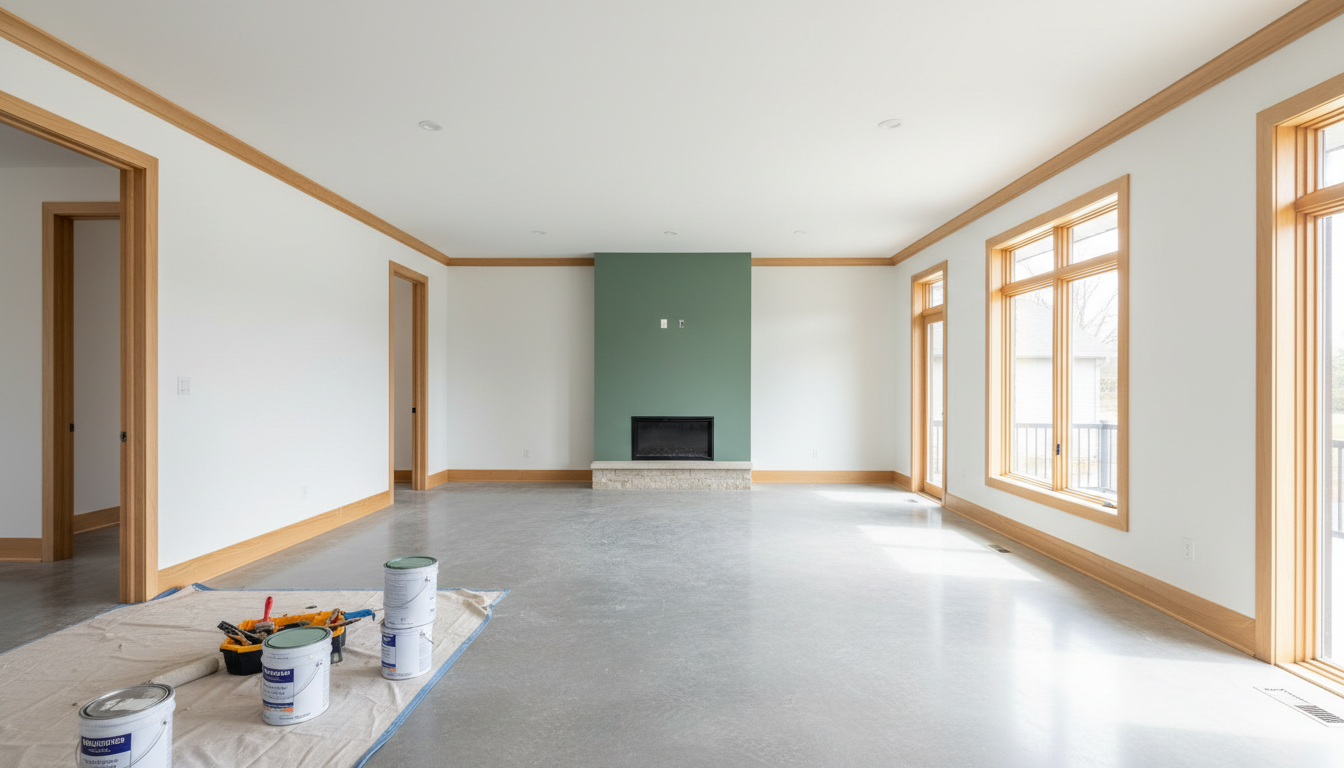 living room with eggshell paint