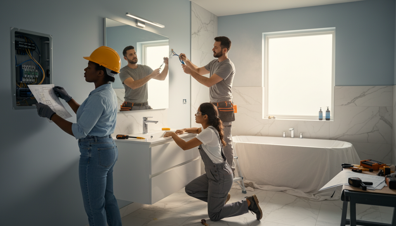 bathroom renovation team